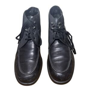 Prada Milano Black Leather Ankle Boots Made in Italy Size 38